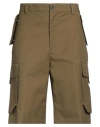 Kenzo Man Shorts & Bermuda Shorts Military Green Size 32 Cotton, Polyester, Elastane In Green