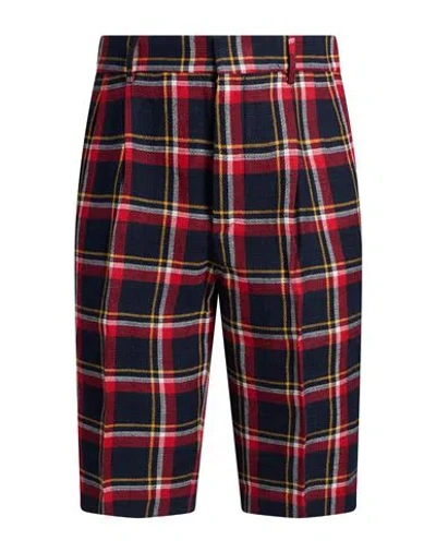 Kenzo Man Shorts & Bermuda Shorts Red Size 28 Cotton, Linen In Multi