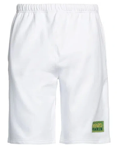 Kenzo Man Shorts & Bermuda Shorts White Size Xl Cotton, Elastane