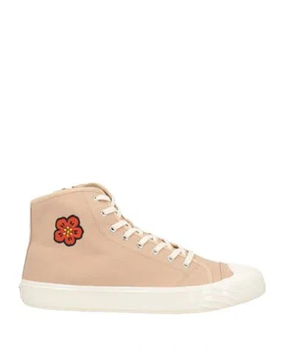 Kenzo Man Sneakers Beige Size 8.5 Textile Fibers In Neutral