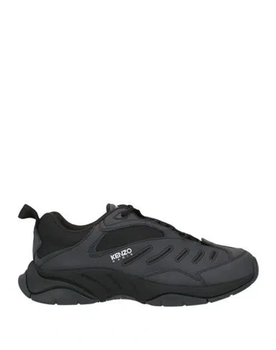 Kenzo Man Sneakers Black Size 6 Textile Fibers, Synthetic Material