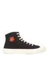 Kenzo Man Sneakers Black Size 8.5 Textile Fibers In Animal Print