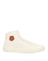 Kenzo Man Sneakers Ivory Size 8.5 Textile Fibers In White