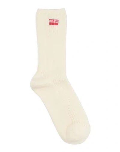 Kenzo Man Socks & Hosiery Cream Size 6-8 Cotton, Polyamide, Lycra In White