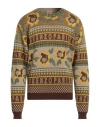 Kenzo Man Sweater Camel Size M Wool, Viscose, Metallic Fiber, Polyester In Beige