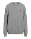 Kenzo Man Sweater Light Grey Size Xxl Wool In Gray