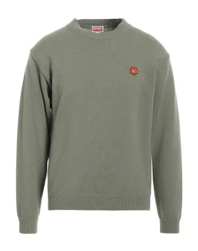 Kenzo Man Sweater Sage Green Size S Wool In Sage Green