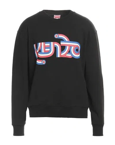 Kenzo Man Sweatshirt Black Size Xl Cotton, Elastane In Blue