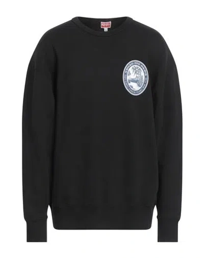 Kenzo Man Sweatshirt Black Size Xl Cotton, Elastane