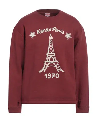 Kenzo Man Sweatshirt Burgundy Size Xl Cotton, Elastane, Acrylic In Red