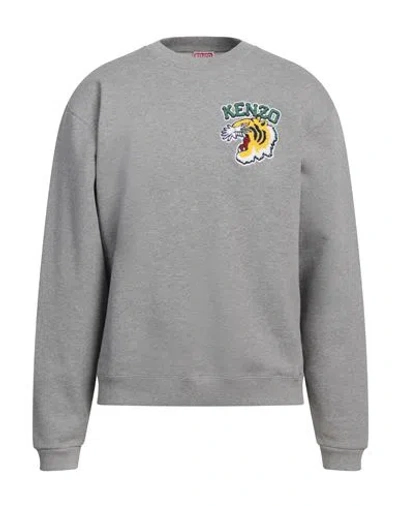 Kenzo Man Sweatshirt Grey Size L Cotton, Elastane, Acrylic, Wool