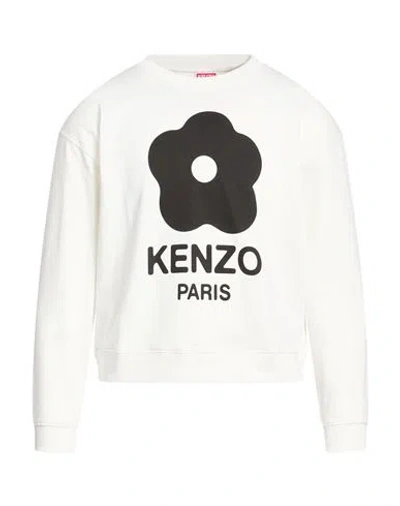 Kenzo Man Sweatshirt Ivory Size Xxl Cotton In White
