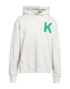 Kenzo Man Sweatshirt Light Grey Size L Cotton, Elastane, Polyester, Acrylic, Wool