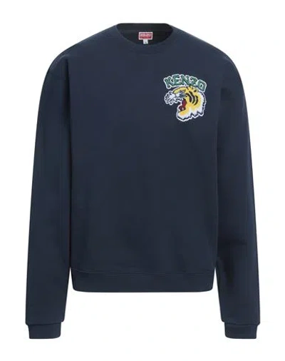 Kenzo Man Sweatshirt Midnight Blue Size Xl Cotton, Elastane, Acrylic, Wool