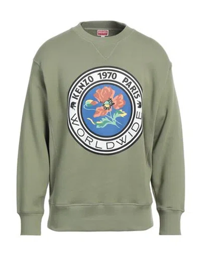 Kenzo Man Sweatshirt Military Green Size L Cotton
