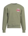 Kenzo Man Sweatshirt Military Green Size L Cotton, Elastane