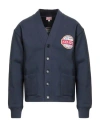 Kenzo Man Sweatshirt Navy Size L Cotton, Elastane, Polyester, Acrylic, Wool In Multi