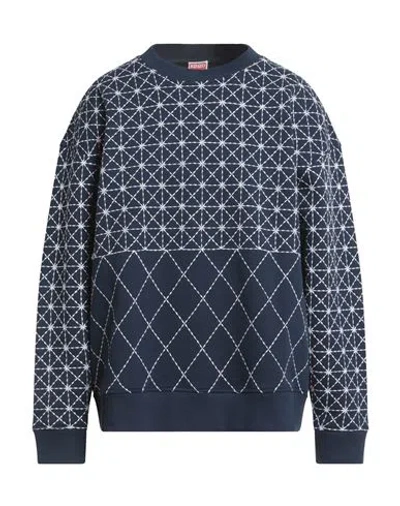 Kenzo Man Sweatshirt Navy Size M Cotton, Elastane, Polyester, Wool
