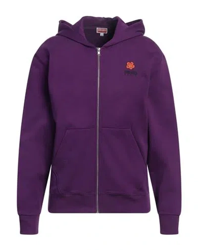 Kenzo Man Sweatshirt Purple Size L Cotton, Elastane, Polyester