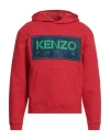 Kenzo Man Sweatshirt Red Size Xl Cotton, Elastane In Red