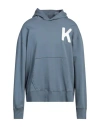 Kenzo Man Sweatshirt Slate Blue Size L Cotton, Elastane, Polyester, Acrylic, Wool