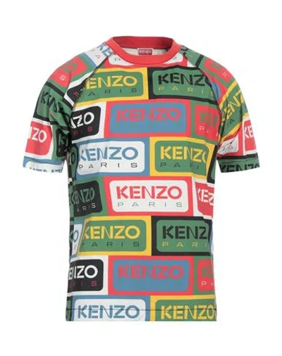 Kenzo Man T-shirt Military Green Size M Polyamide, Elastane