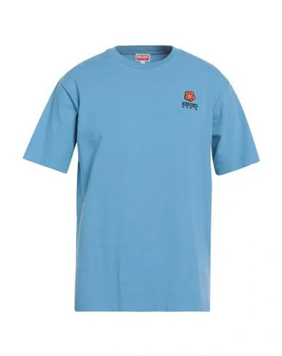 Kenzo Man T-shirt Pastel Blue Size Xl Cotton, Polyester