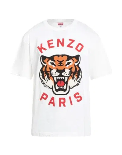 Kenzo Lucky Tiger Logo Oversize T-shirt In White