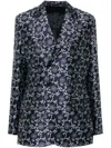 Kenzo Jacquard Blazer Rear Vent In Blue