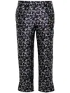 Kenzo Marguerite Jacquard Cropped Trousers In Blue