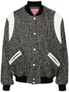 Kenzo Marl-knit Varsity Jacket In Black