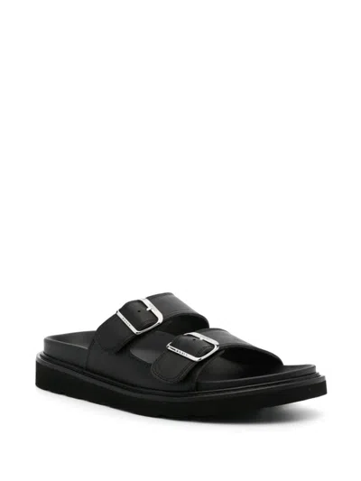 Kenzo Matto Leather Sandals In Black