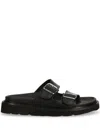 Kenzo Matto Leather Sandals In Black