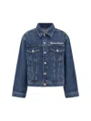 Kenzo Verdy Embroidered Denim Jacket In Medium Stone Blue Denim
