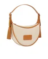 Kenzo Canvas Medium Hobo Bag With Leather Trim In Nude