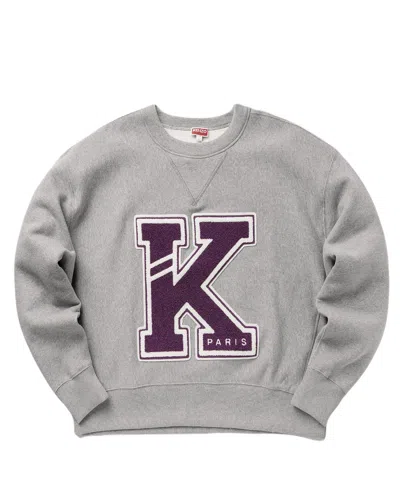 Kenzo Melange Grey Cotton Varsity Sweatshirt