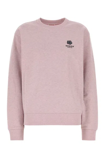 Kenzo Melange Pink Cotton Oversize Sweatshirt In Purple