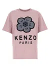 Kenzo Boke Flower Embroidered Oversized Cotton T-shirt Clothing In Pink