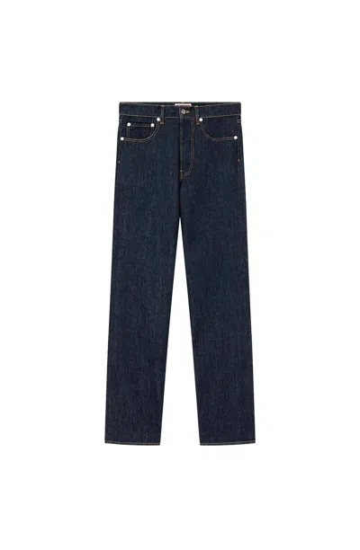 Kenzo Men's Asagao 5-pocket Straight-leg Jeans In Blue