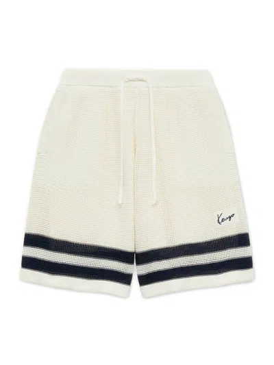 Kenzo Men's Athletic Shorts With Customized Waist - Size M In Bianco