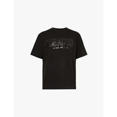 Kenzo Mens Black Archive 1970 Brand-print Cotton-jersey T-shirt