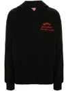 Kenzo Drawn Varsity Cotton Hoodie In Black