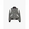 Kenzo Marl-knit Varsity Jacket In Black