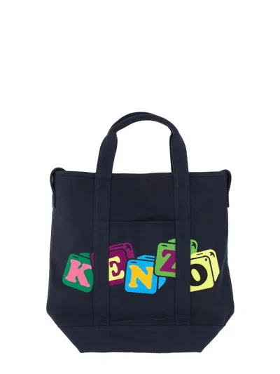Kenzo Men Boke Blocks Tote Bag In Blue