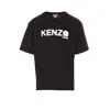 Kenzo Black T-shirt In Cotton With White Logo Printed