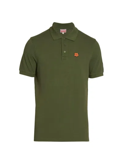 Kenzo Men's Boke Flower Cotton Slim-fit Polo Shirt In Dark Khaki
