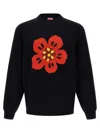 Kenzo Boke Flower Cotton Blend Sweater In Black