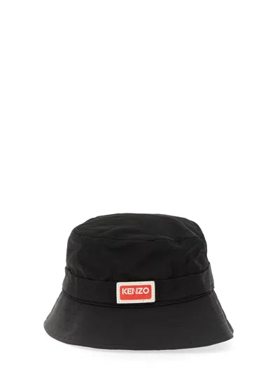 Kenzo Men Bucket Hat With Logo In Black