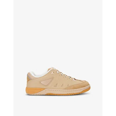 KENZO KENZO MEN'S CAMEL PXT LEATHER LOW-TOP TRAINERS
