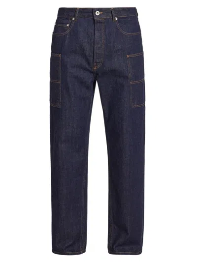 Kenzo Men's Cargo Monkey-fit Jeans In Blue